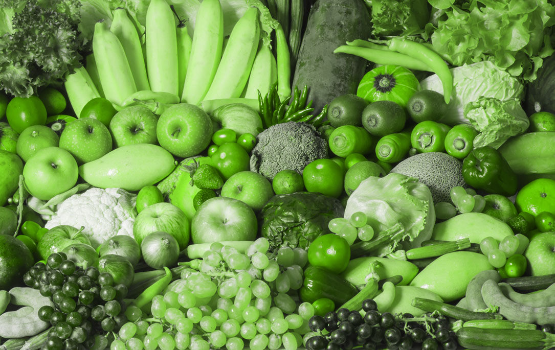 A view of fruits and vegetables